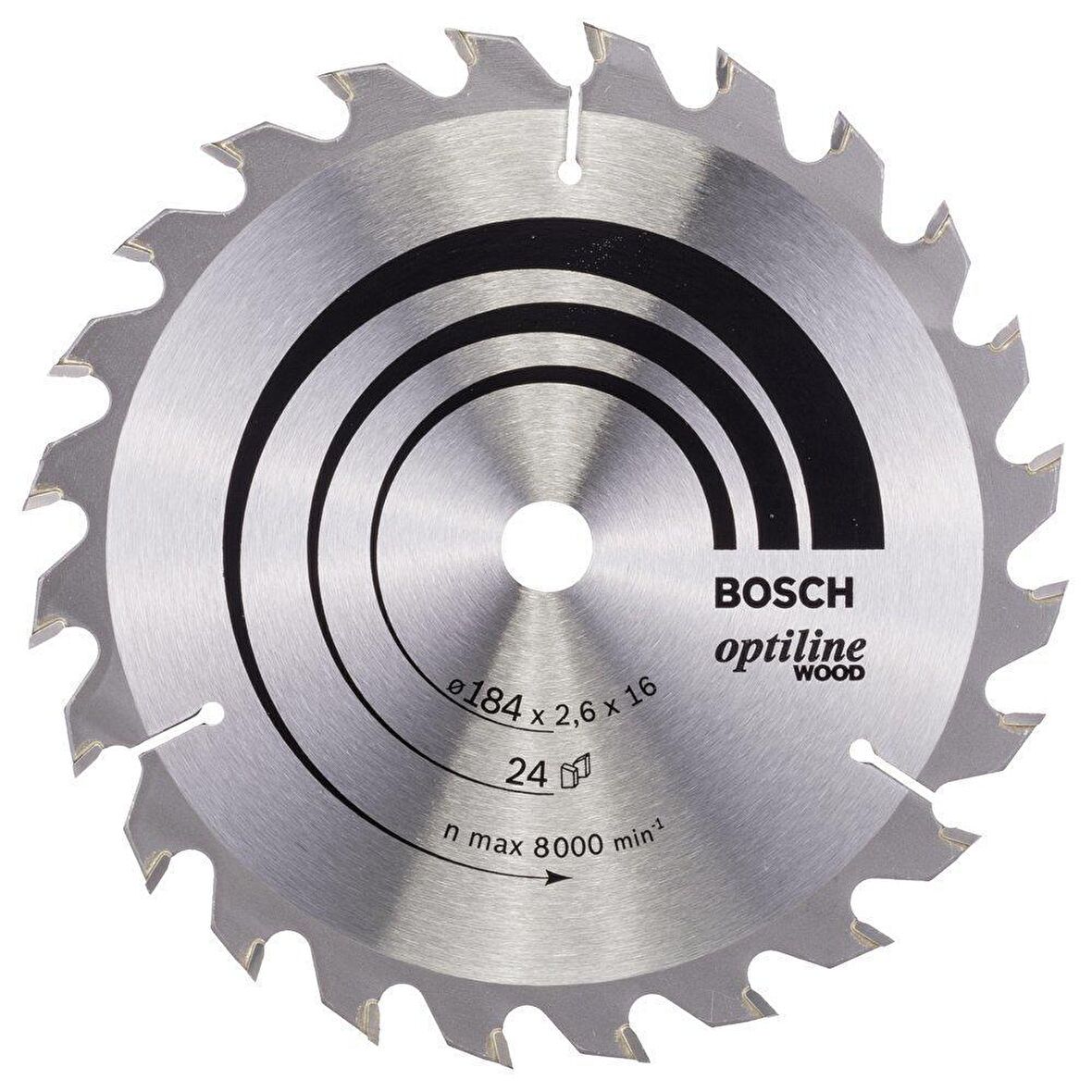 Bosch Optiline Ahşap 184x16mm 24 Diş Daire Testere Bıçağı 2608640817